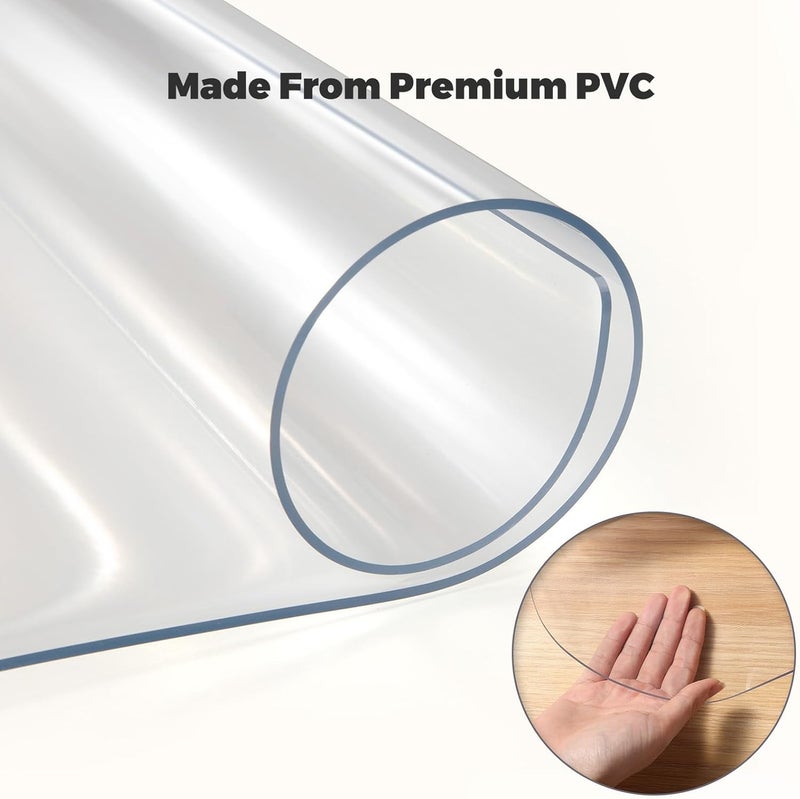 Yecaye Office Chair Mat for Hardwood Floor, Clear Computer Desk Chair Mat, PVC Heavy Duty Floor Protector for Rolling Chairs, Can't be Used on Carpet(Transparent, 45" x 53") - Image 3
